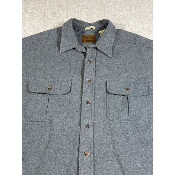 St Johns Bay Men 2XL Gray Chamois Cloth Long Sleeve Button Front Heavy Shirt - Picture 8 of 8